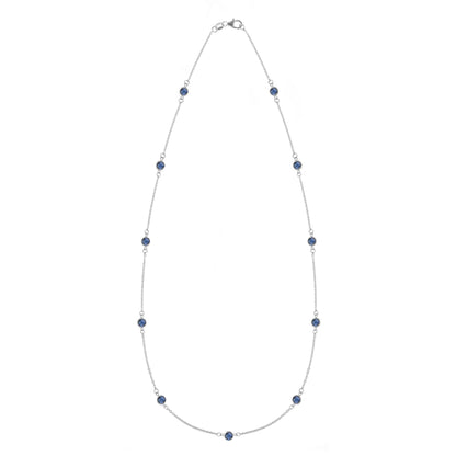 Bayberry 11 Sapphire Necklace in 14k Gold (September)