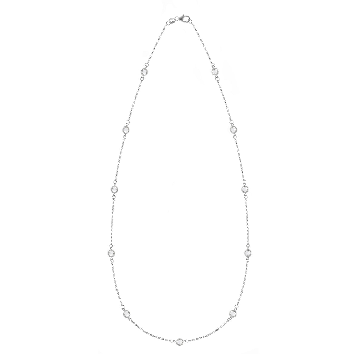 Bayberry 11 White Topaz Necklace in 14k Gold (April)