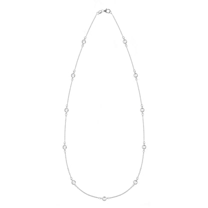 Bayberry 11 White Topaz Necklace in 14k Gold (April)