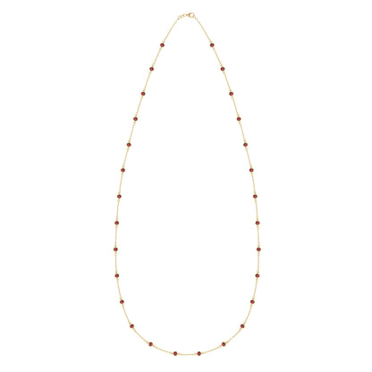 Bayberry Garnet Long Necklace in 14k Gold (January)