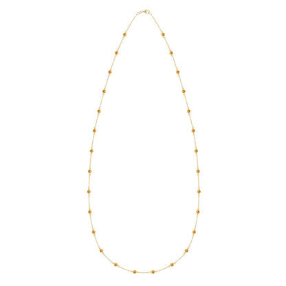 Bayberry Citrine Long Necklace in 14k Gold (November)