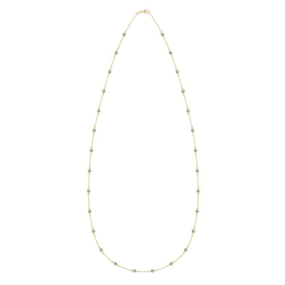 Bayberry Nantucket Blue Topaz Long Necklace in 14k Gold (December)