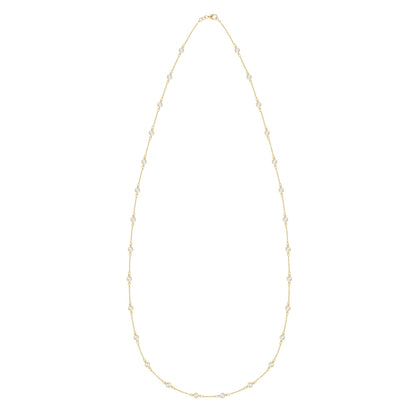 Bayberry Moonstone Long Necklace in 14k Gold (June)