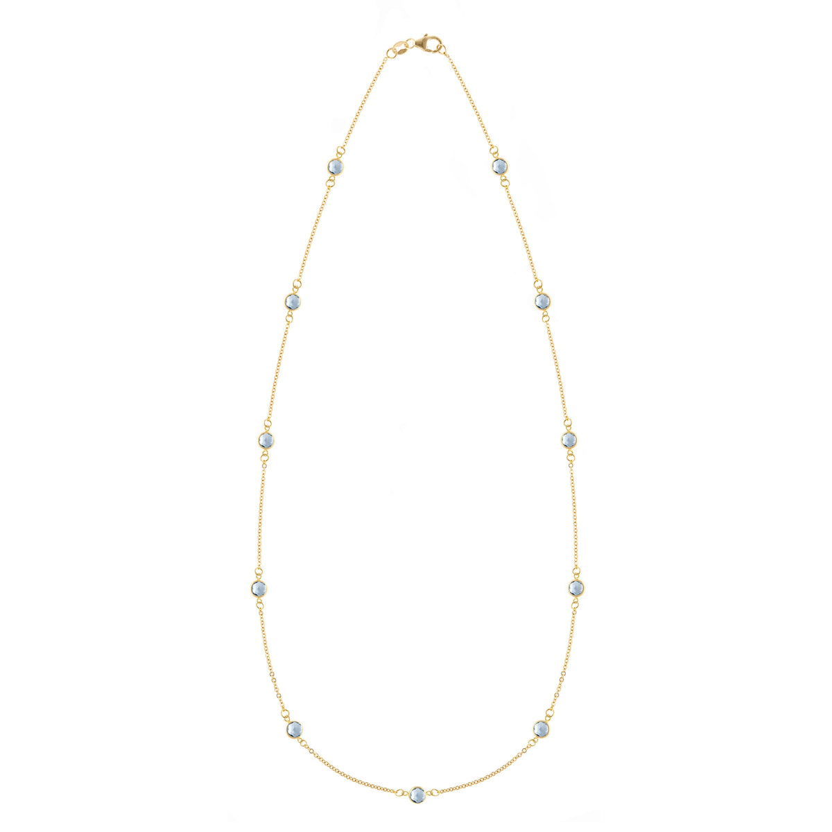 Bayberry 11 Aquamarine Necklace in 14k Gold (March)