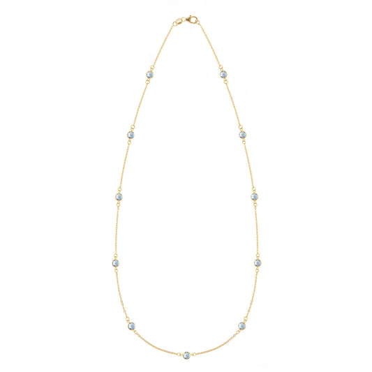 Bayberry 11 Aquamarine Necklace in 14k Gold (March)