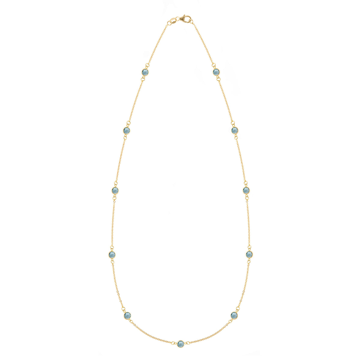 Bayberry 11 Nantucket Blue Topaz Necklace in 14k Gold (December)