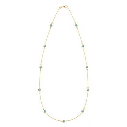 Bayberry 11 Nantucket Blue Topaz Necklace in 14k Gold (December)