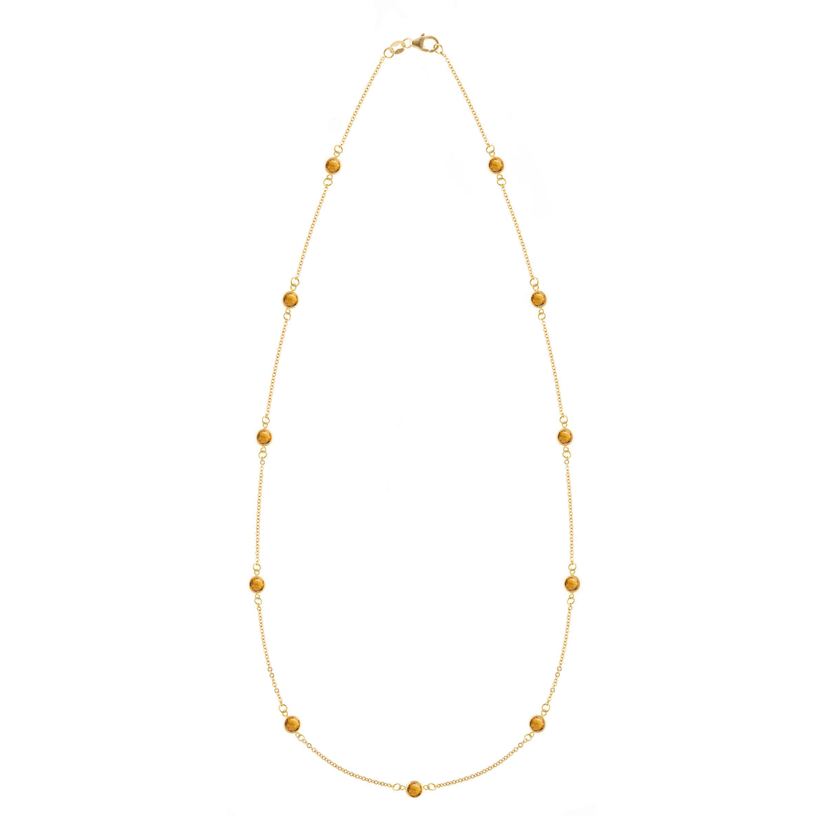 Bayberry 11 Citrine Necklace in 14k Gold (November)