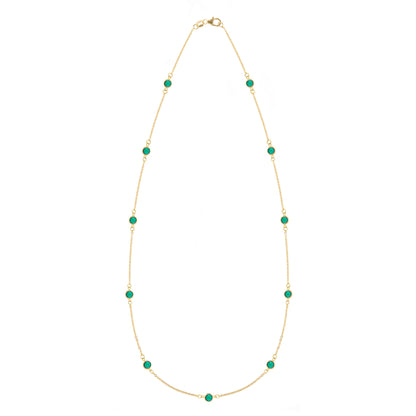 Bayberry 11 Emerald Necklace in 14k Gold (May)