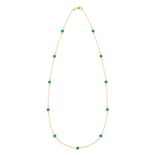 Bayberry 11 Emerald Necklace in 14k Gold (May)