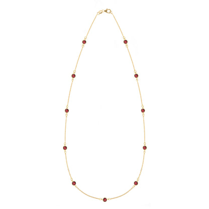 Bayberry 11 Garnet Necklace in 14k Gold (January)