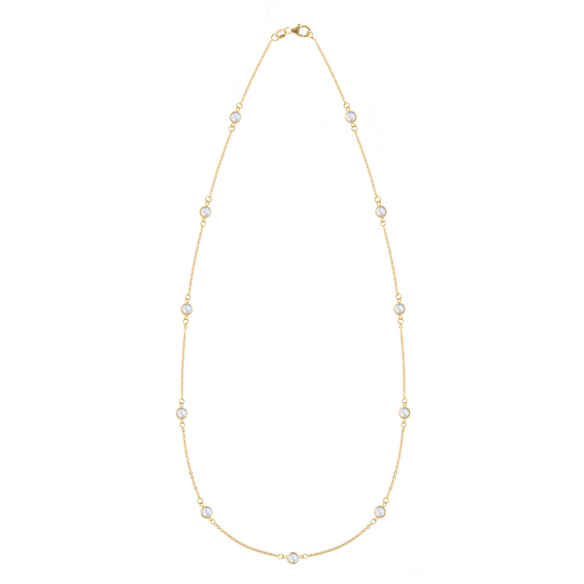Bayberry 11 Moonstone Necklace in 14k Gold (June)