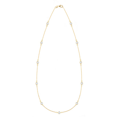 Bayberry 11 Moonstone Necklace in 14k Gold (June)