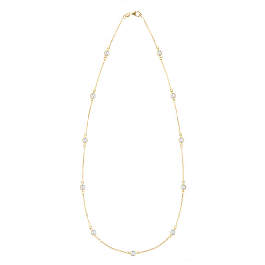 Bayberry 11 Moonstone Necklace in 14k Gold (June)