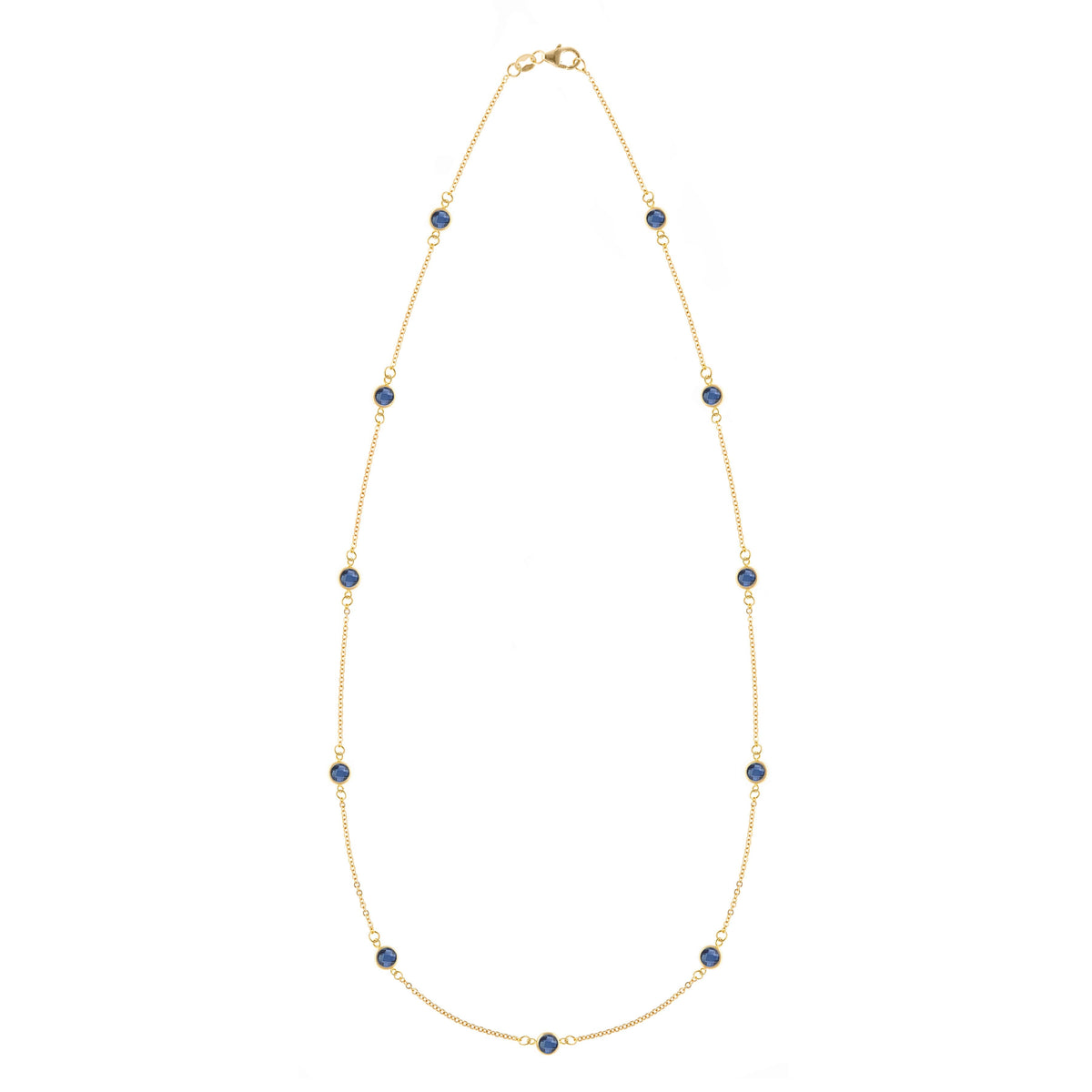 Bayberry 11 Sapphire Necklace in 14k Gold (September)