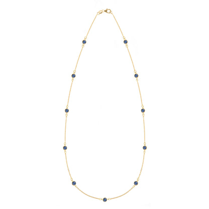 Bayberry 11 Sapphire Necklace in 14k Gold (September)