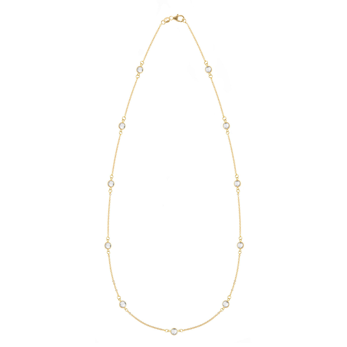 Bayberry 11 White Topaz Necklace in 14k Gold (April)