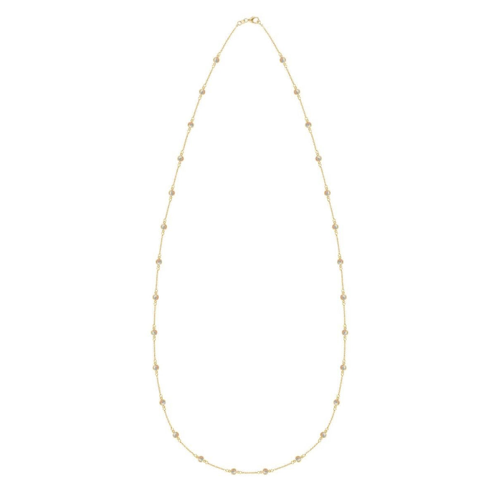 Bayberry Opal Long Necklace in 14k Gold (October)