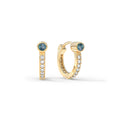 Alexandrite Medium Huggie Hoops with Diamonds in 14k Gold (June)