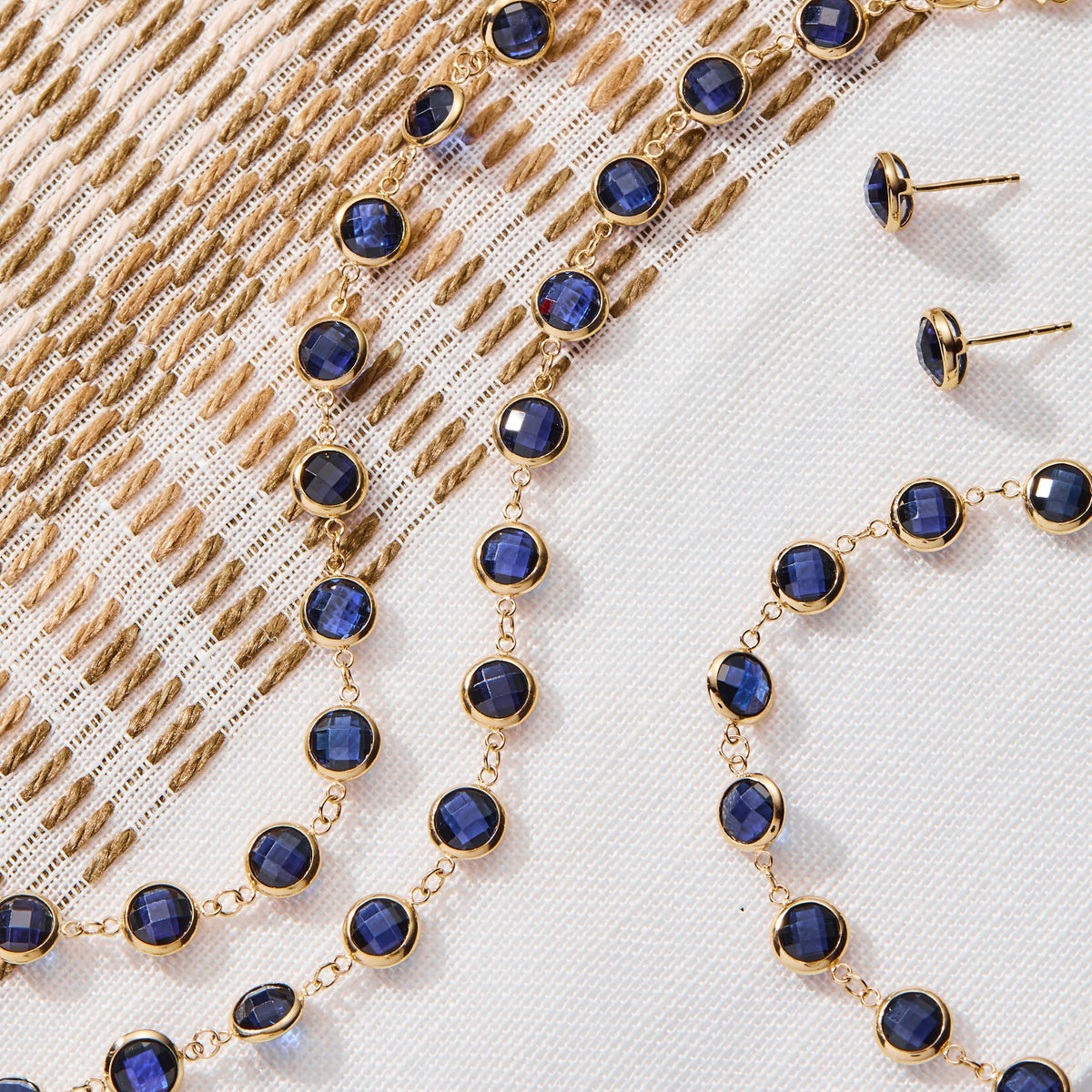 Newport Grand Sapphire Necklace in 14k Gold (September)