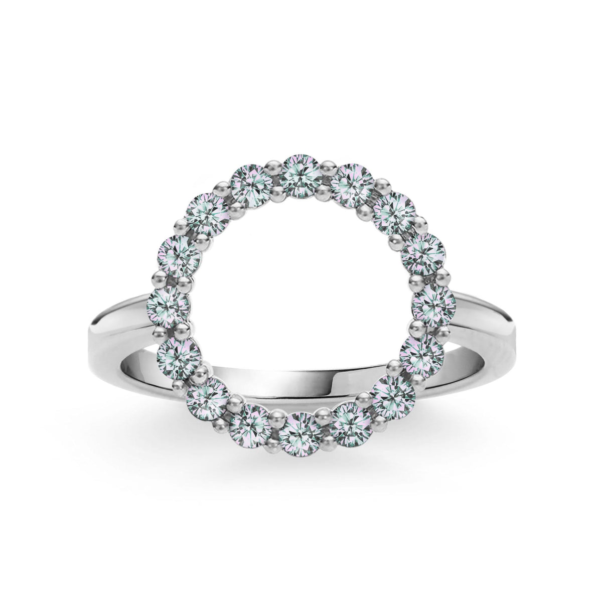 Rosecliff Circle Alexandrite Ring in 14k Gold (June)