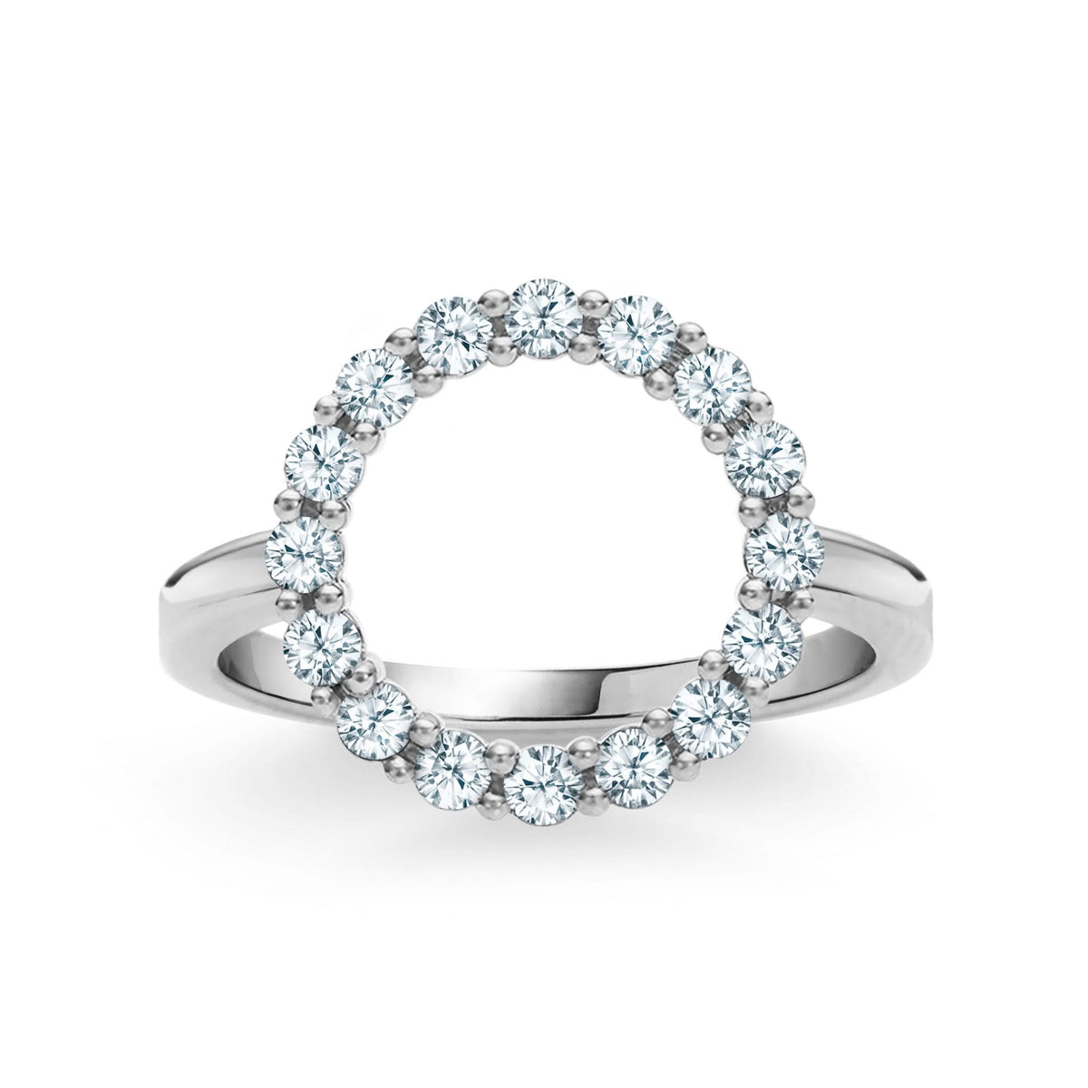 Rosecliff Circle Aquamarine Ring in 14k Gold (March)