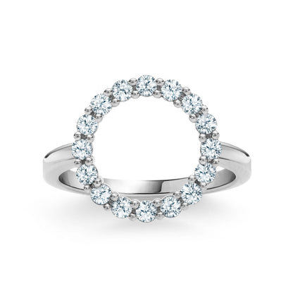 Rosecliff Circle Aquamarine Ring in 14k Gold (March)