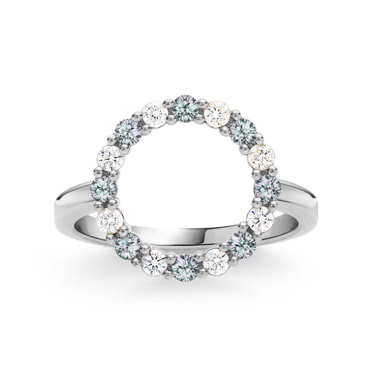 Rosecliff Circle Diamond & Alexandrite Ring in 14k Gold (June)
