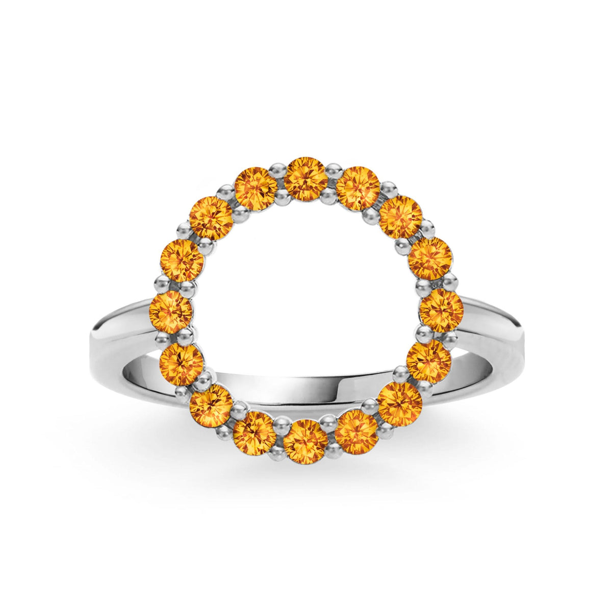 Rosecliff Circle Citrine Ring in 14k Gold (November)