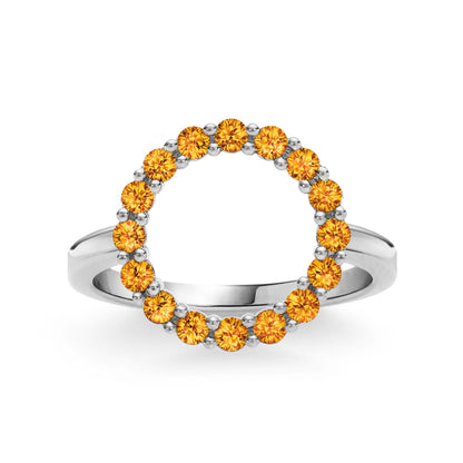 Rosecliff Circle Citrine Ring in 14k Gold (November)