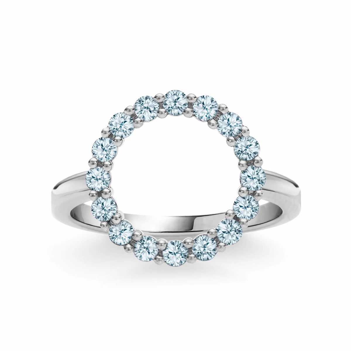 Rosecliff Circle Nantucket Blue Topaz Ring in 14k Gold (December)