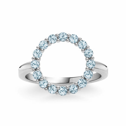 Rosecliff Circle Nantucket Blue Topaz Ring in 14k Gold (December)