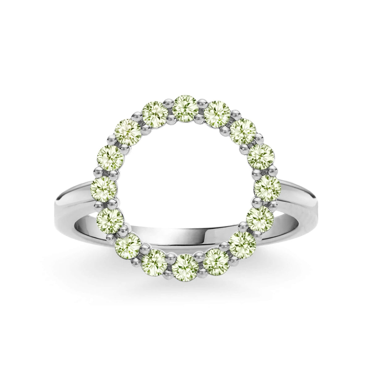 Rosecliff Circle Peridot Ring in 14k Gold (August)