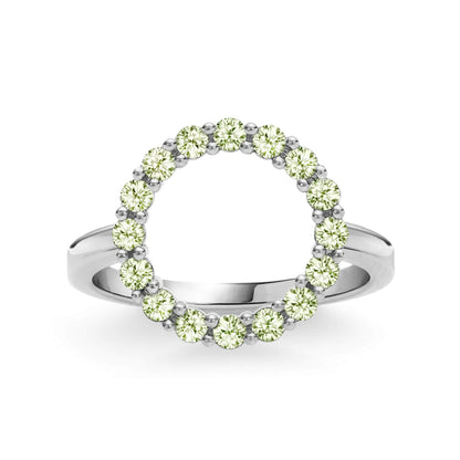 Rosecliff Circle Peridot Ring in 14k Gold (August)