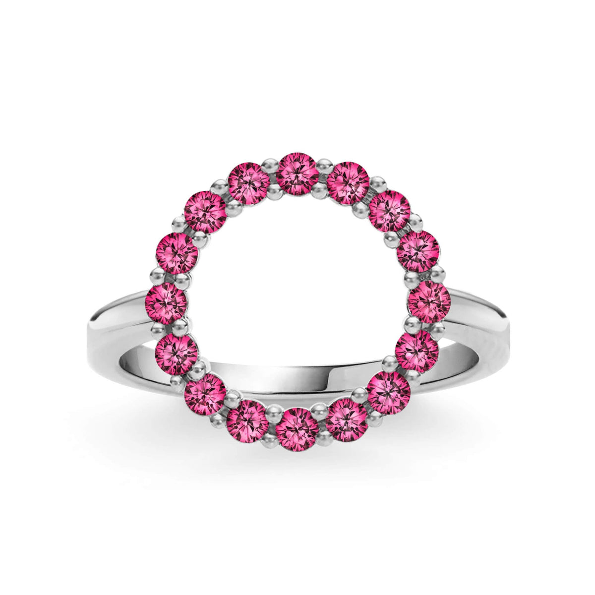 Rosecliff Circle Ruby Ring in 14k Gold (July)