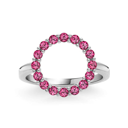 Rosecliff Circle Ruby Ring in 14k Gold (July)