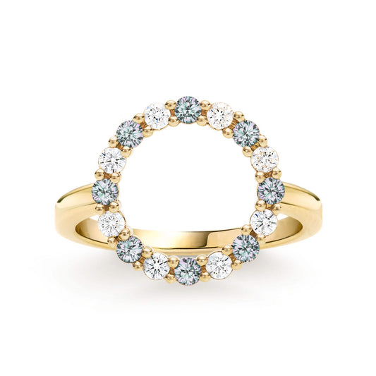 Rosecliff Circle Diamond & Alexandrite Ring in 14k Gold (June)