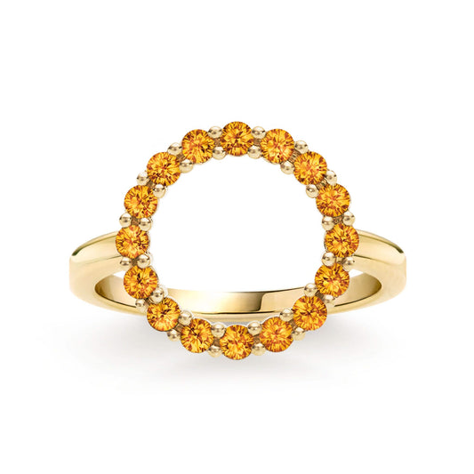 Rosecliff Circle Citrine Ring in 14k Gold (November)