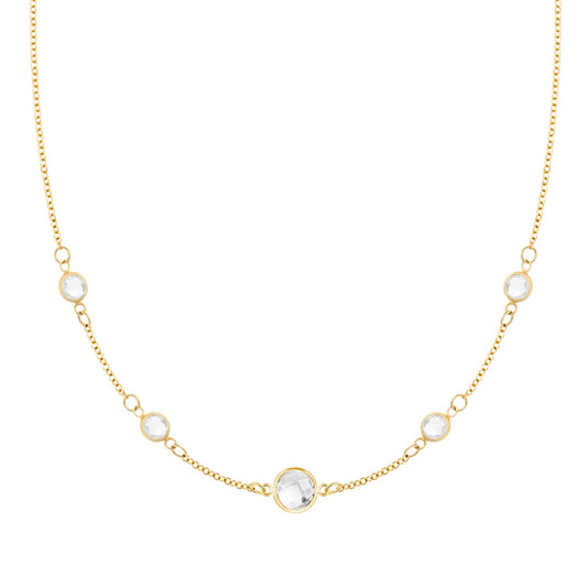 1 Grand & 4 Petite Birthstone Necklace in 14k Gold