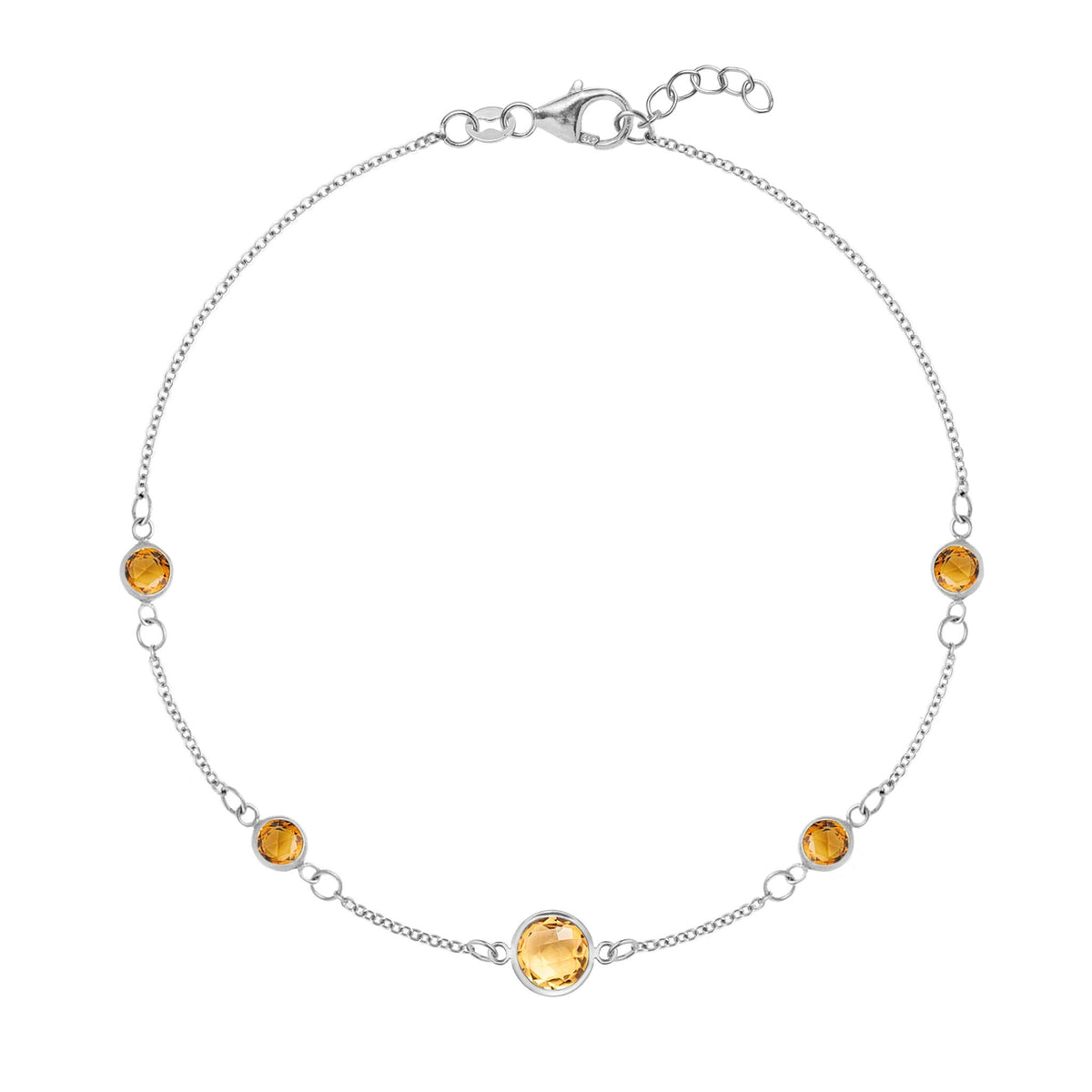 1 Grand & 4 Petite Citrine Bracelet in 14k Gold (November)