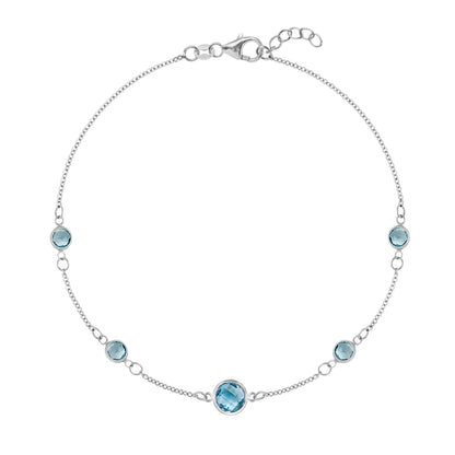 1 Grand & 4 Petite Nantucket Blue Topaz Bracelet in 14k Gold (December)