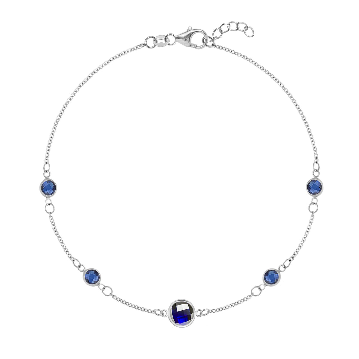 1 Grand & 4 Petite Sapphire Bracelet in 14k Gold (September)