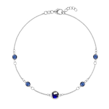 1 Grand & 4 Petite Sapphire Bracelet in 14k Gold (September)