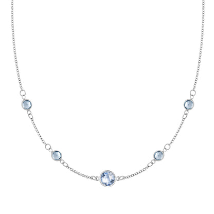 1 Grand & 4 Petite Aquamarine Necklace in 14k Gold (March)