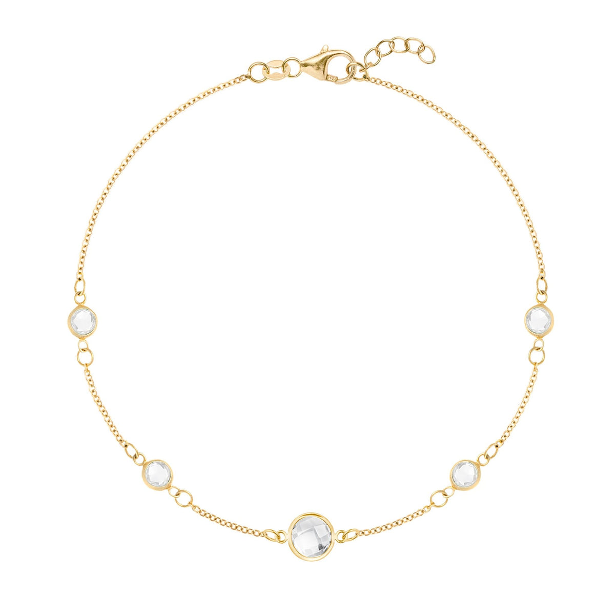 1 Grand & 4 Petite Birthstone Bracelet in 14k Gold