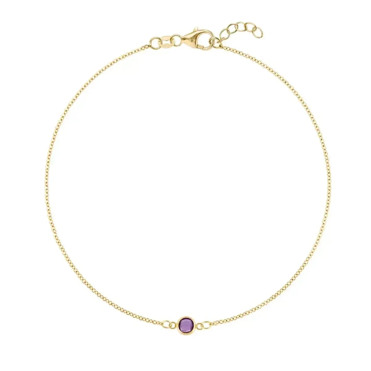 Petite 1 Amethyst Bracelet in 14k Gold (February)