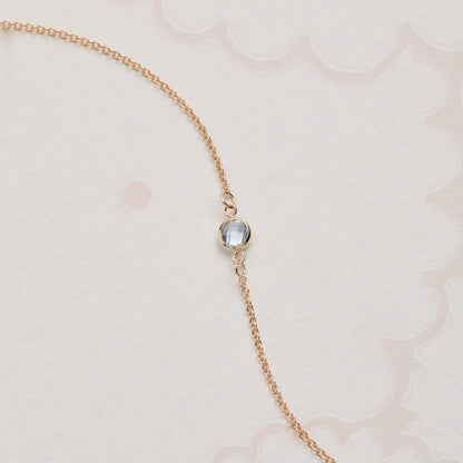 Petite 1 Aquamarine Bracelet in 14k Gold (March)