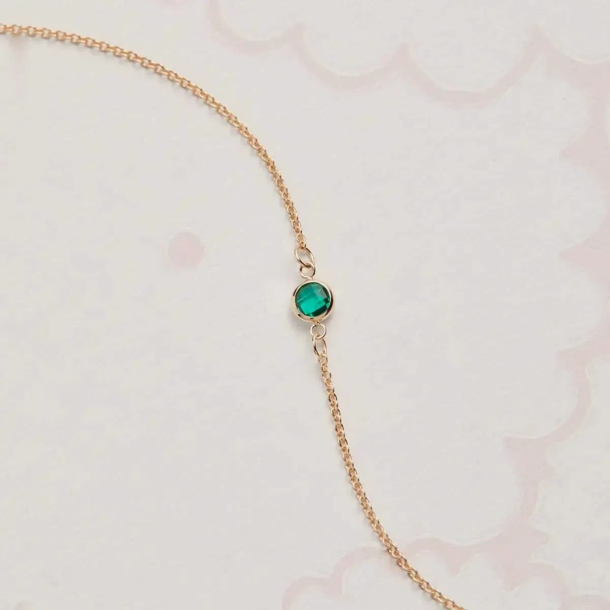 Petite 1 Emerald Bracelet in 14k Gold (May)