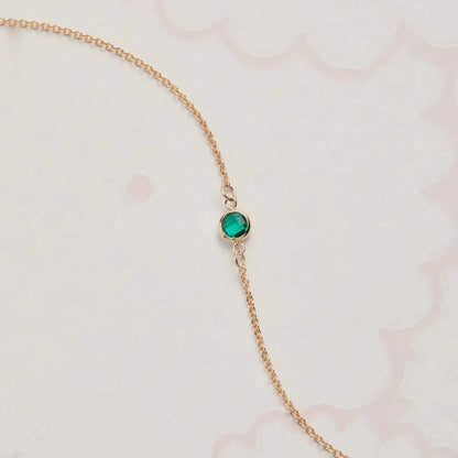 Petite 1 Emerald Bracelet in 14k Gold (May)
