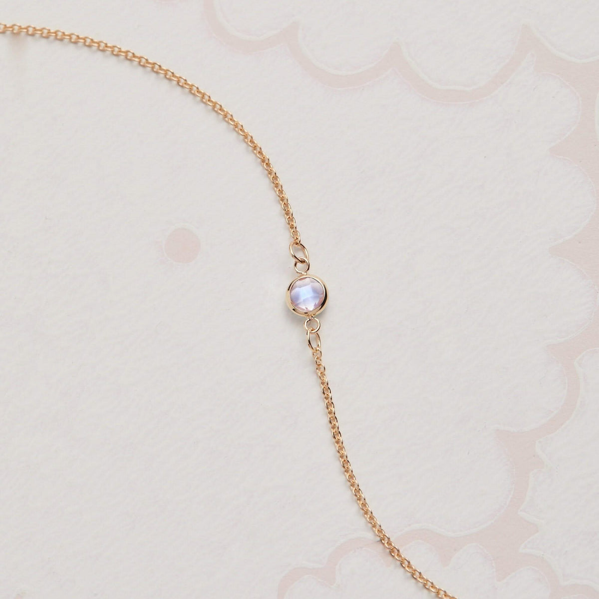 Petite 1 Moonstone Bracelet in 14k Gold (June)